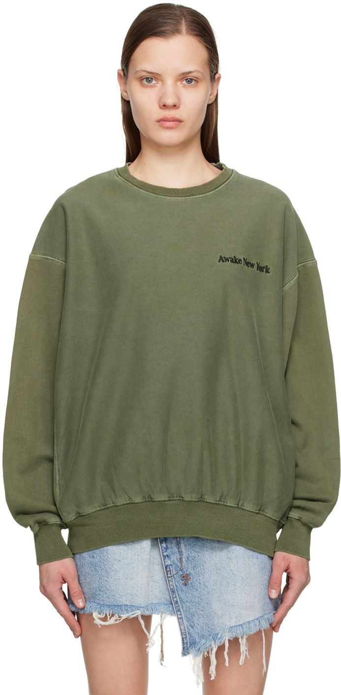 Awake NY Green Pigment-Dyed Sweatshirt