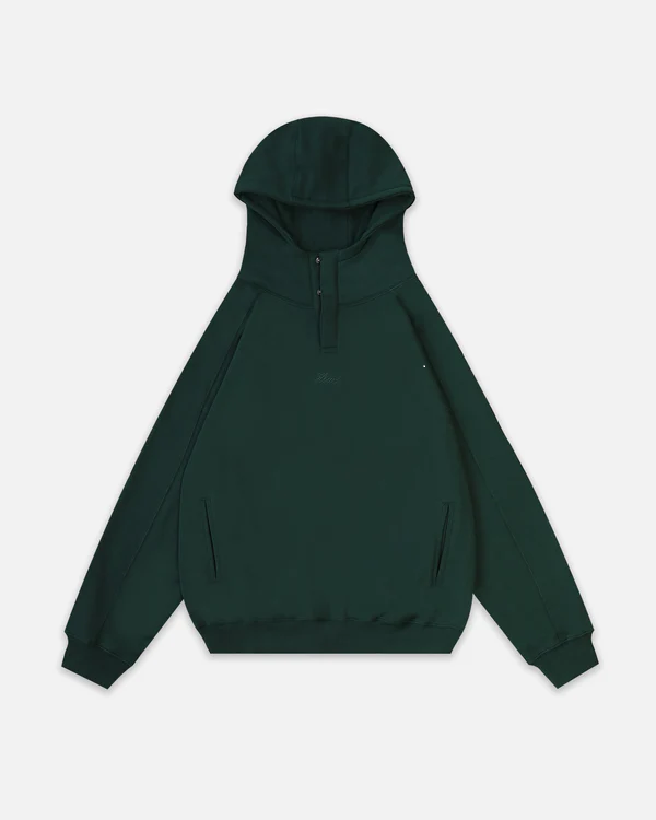 Triple Snap Hoodie – Forest Green