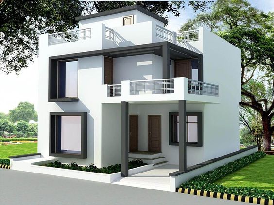 Double Floor Normal House Front Elevation Designs