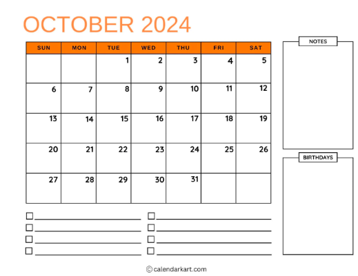 October 2024 calendar