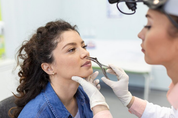 Screenshot 2024-10-17 at 17-04-31 Free Photo Doctor otorhinolaryngologist checking nose with otoscope of patient at hospital Nasal congestion sinusitis allergy concept