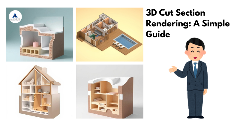 3d cut section rendering