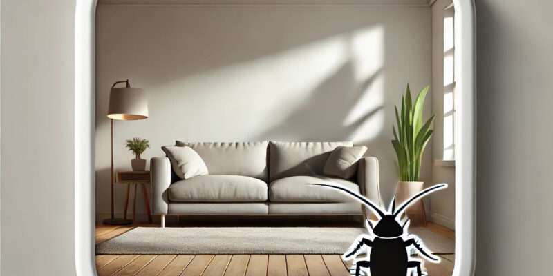 DALL·E 2025-01-02 17.17.31 - A thumbnail image showing a clean and modern home interior with a subtle shadow of a pest (like a cockroach or rodent) in the corner, symbolizing hidd