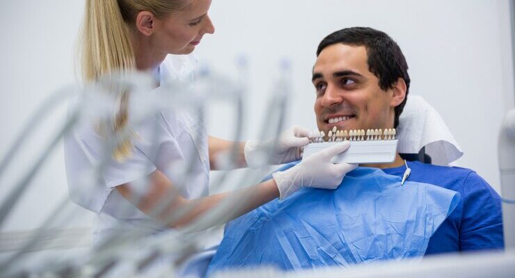 dentist-examining-female-patient-with-teeth-shades_107420-73950