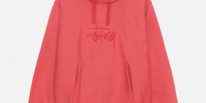 BASIC APPLIQUE HOODIE RED