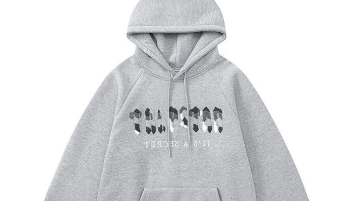 Trapstar Logo Gray Drawstring Hoodie